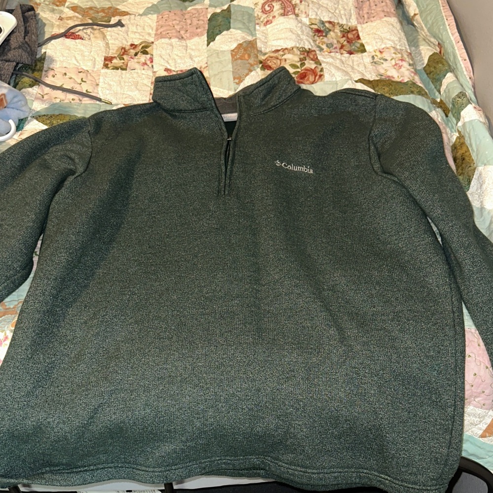 Columbia Men's Forest Green Zip-Up Sweater